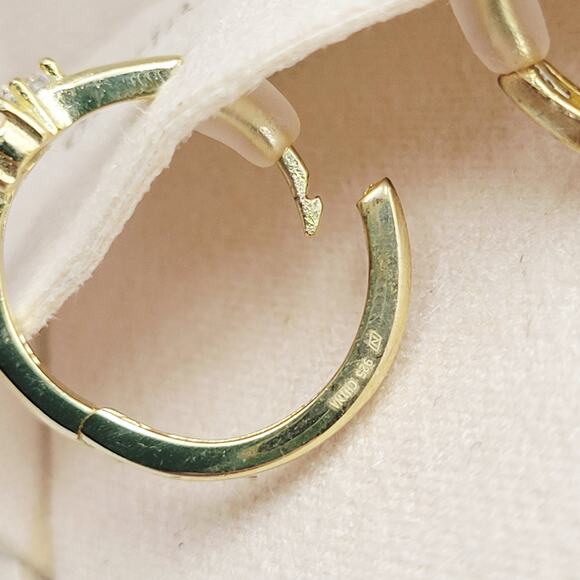 Olivia and Jackson Sterling Silver Cubic Zirconia Earrings Blue Gold Tone Boxed - Picture 9 of 10